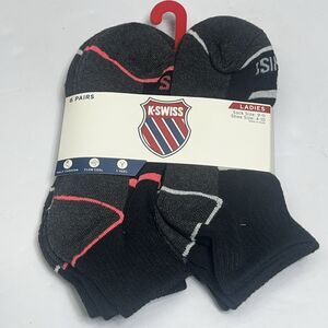 K Swiss Women's Ankle‎ Socks 6 Pack Shoe Size 4-10 Black Flow Cool $28 Flow Cool